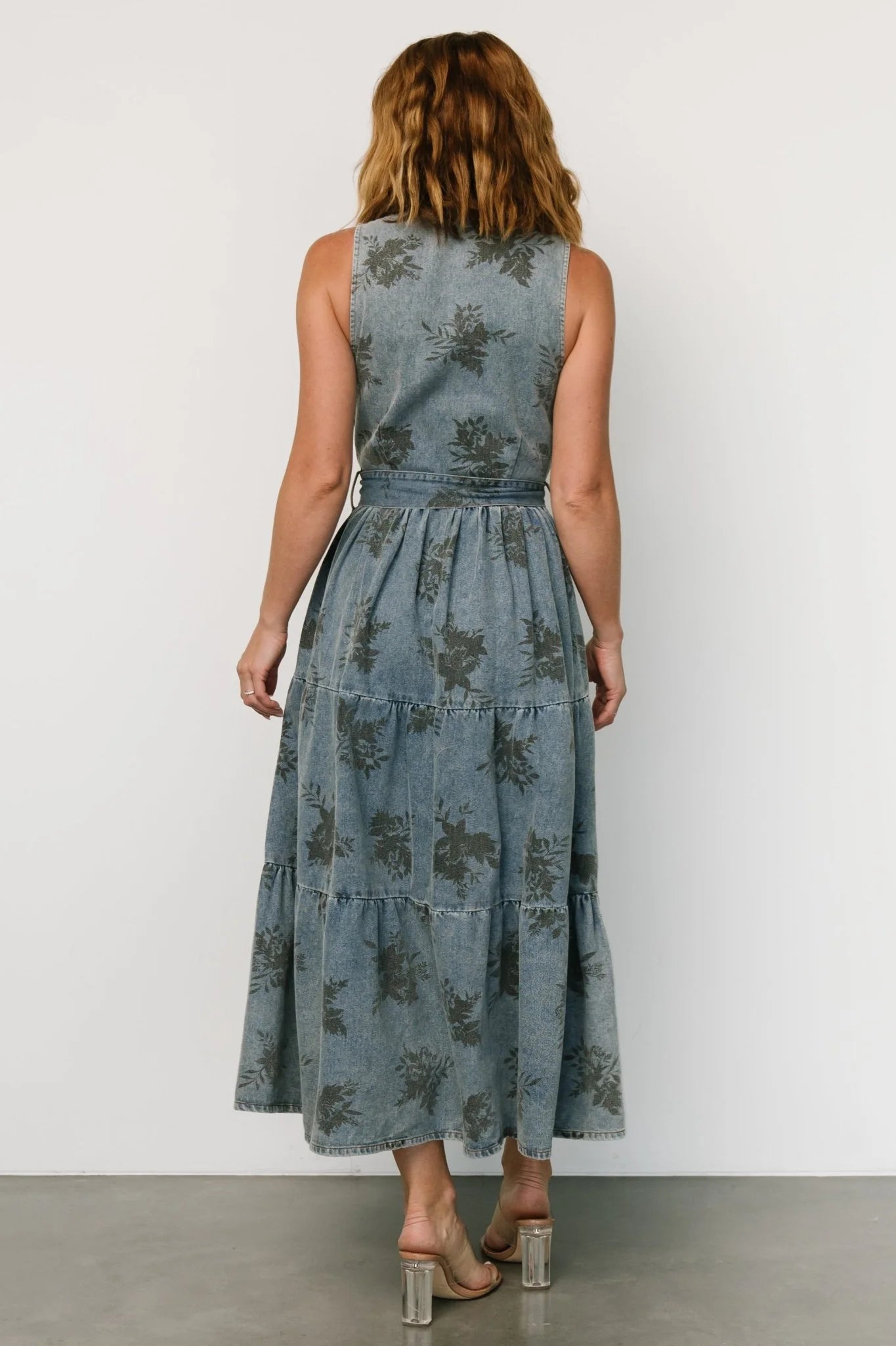 Bernadette Sleeveless Denim Dress | Washed Blue