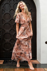 Ardley Maxi Dress | Taupe Floral