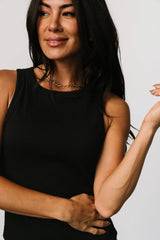 Raye Textured Tank Top | Black