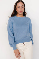 Benson Shimmer Sweater Top | Blue