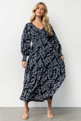 Rayna Smocked Dress | Midnight + Blue Floral