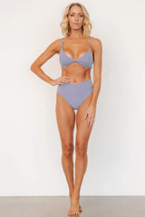 Paros Bikini Bottom | Navy + White Stripe