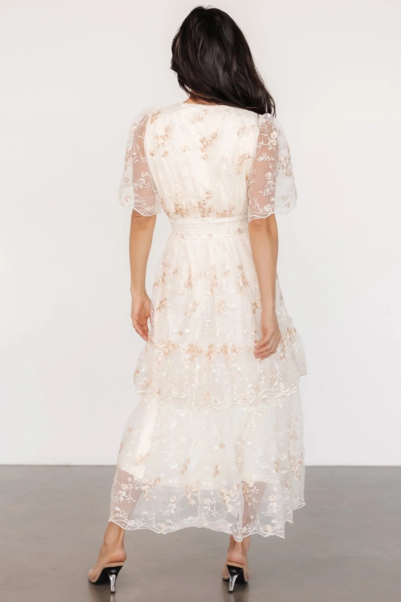 Eleanor Embroidered Midi Dress | Cream Floral