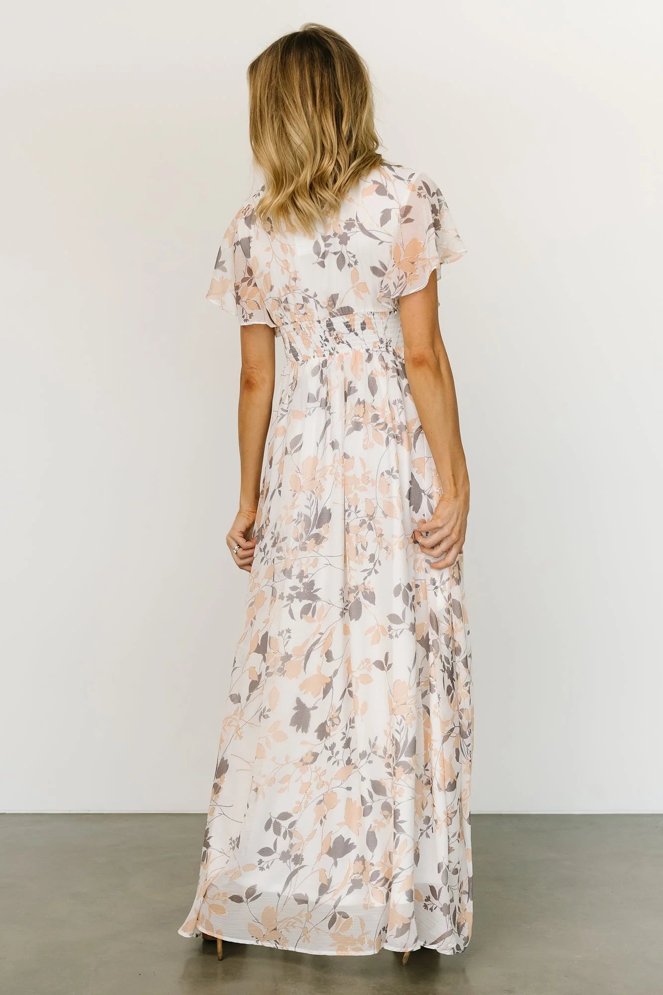 Lynlee Metallic Maxi Dress | Off White Print