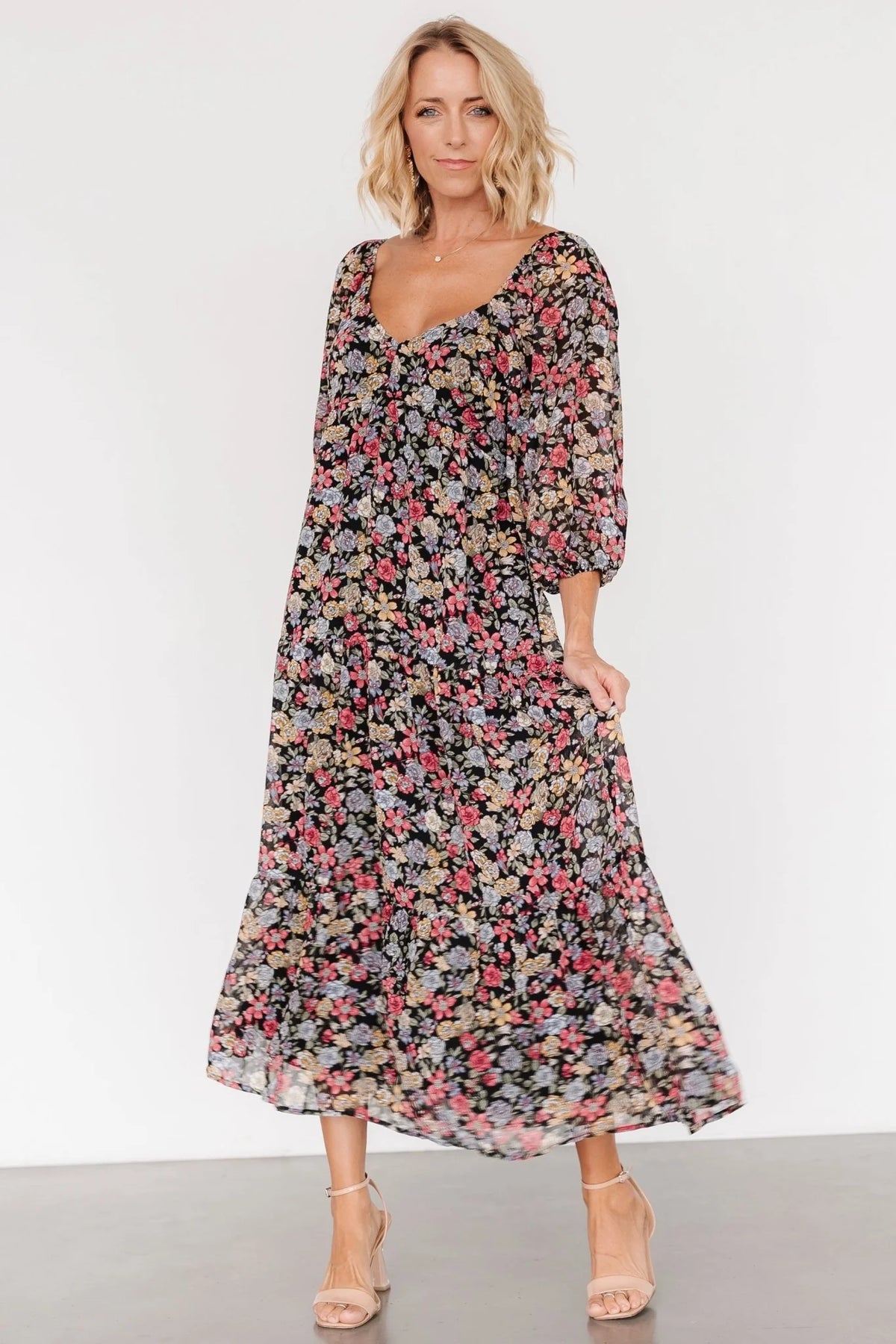 Nevaeh Bubble Sleeve Dress | Multi Floral