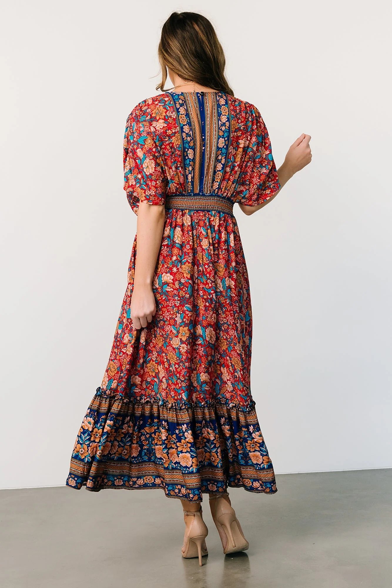 Leeanne Midi Dress | Red Multi Floral