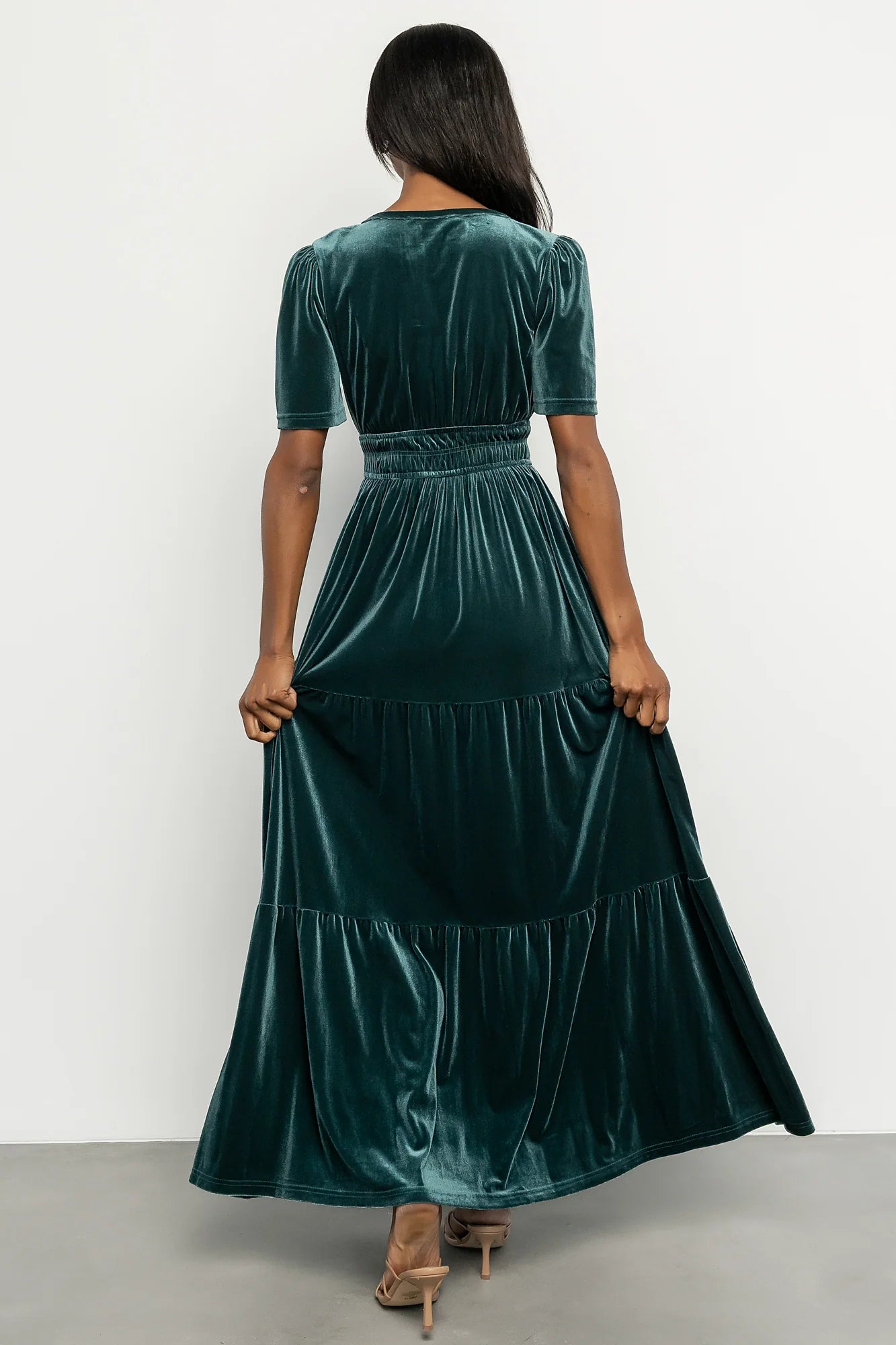Artemis Velvet Maxi Dress | Deep Lagoon
