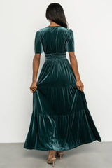 Artemis Velvet Maxi Dress | Deep Lagoon
