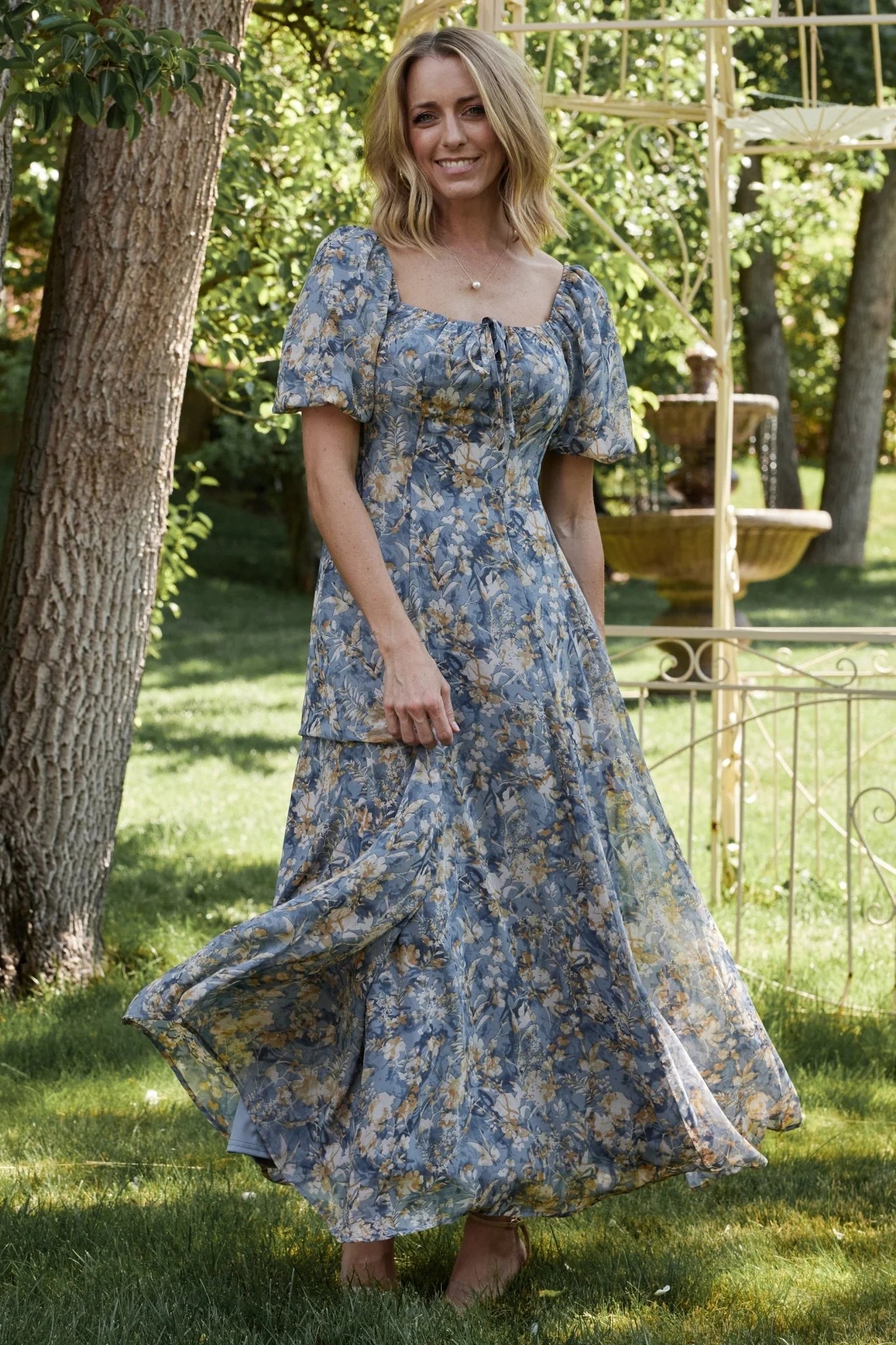 Raelynn Maxi Dress | Dusty Blue Floral