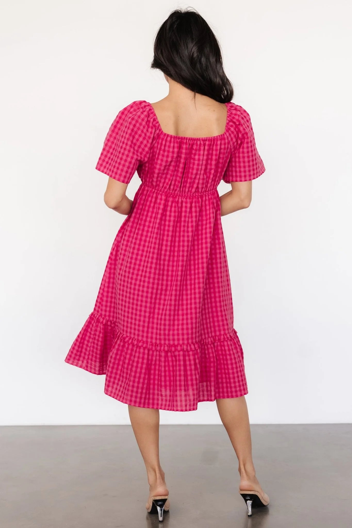 Erica Dress | Pink Gingham Print
