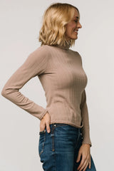 Axel Turtleneck Top | Light Mocha