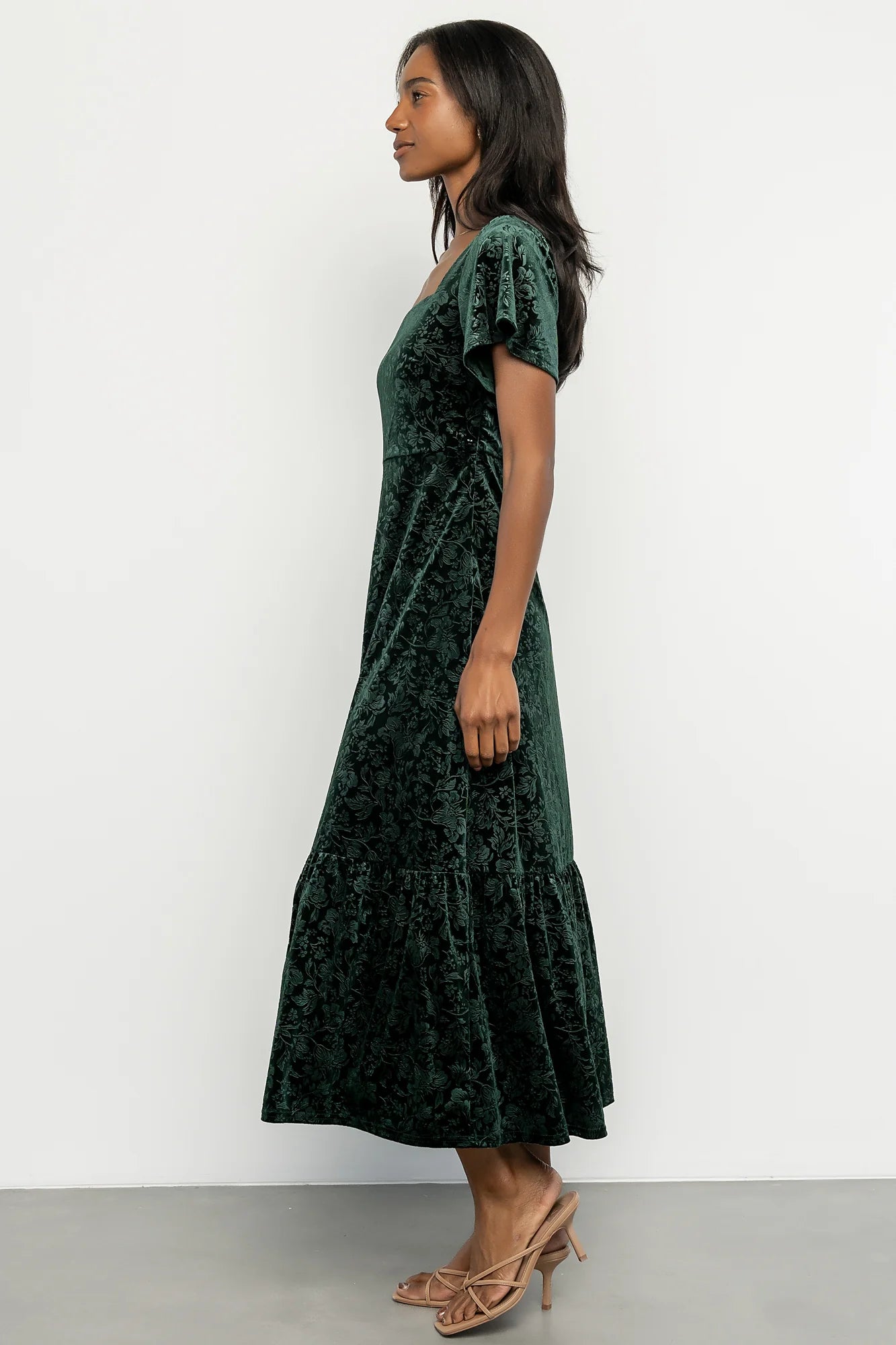 Eirene Velvet Dress | Emerald