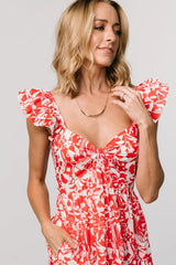 Renee Maxi Dress | White + Red