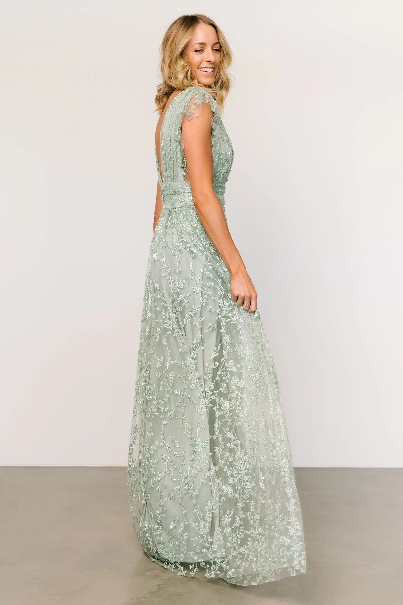 Arlene Shimmer Gown | Sage