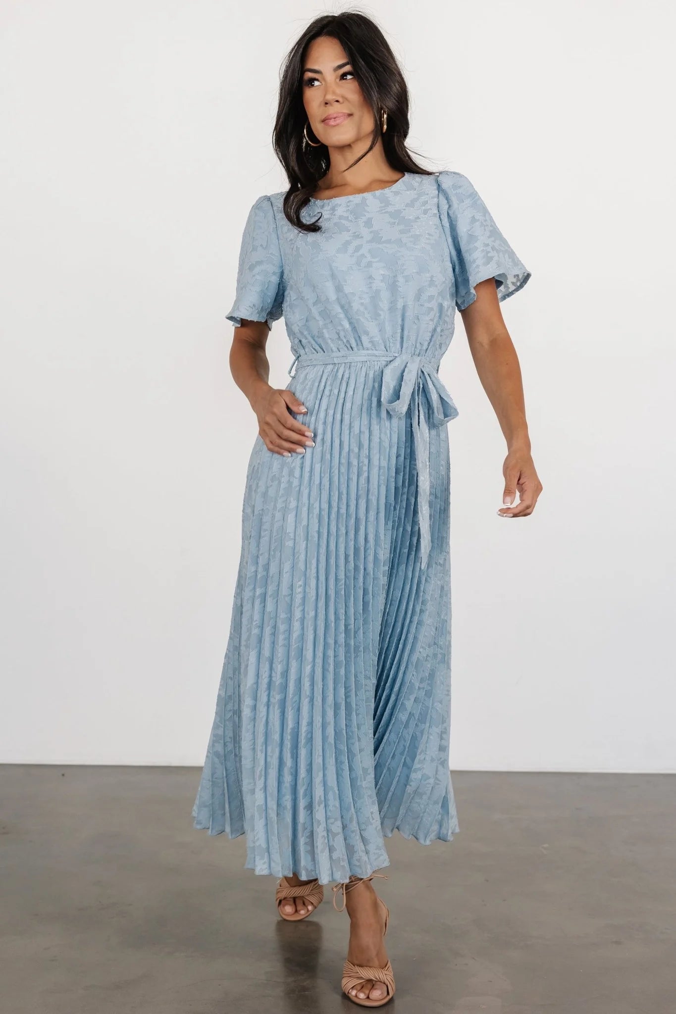 Mindy Pleated Dress | Light Blue