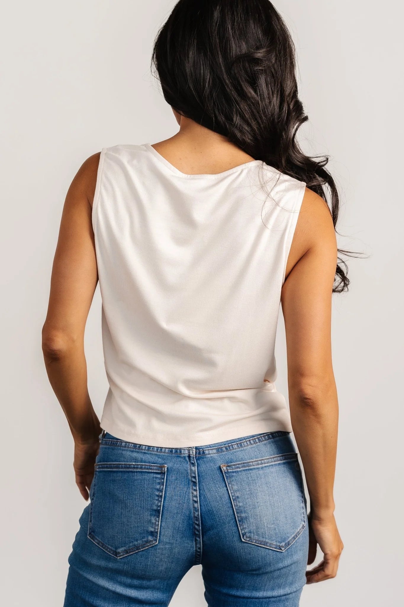 Jia Ruched Tank Top | Beige