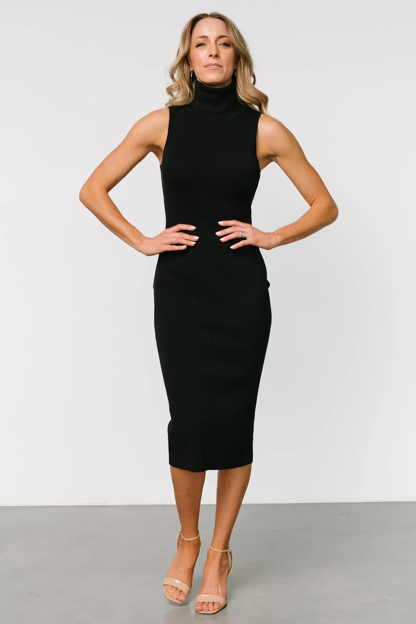 Melbourne Turtleneck Midi Dress | Black