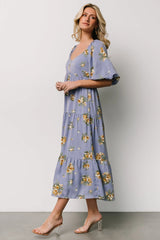 Judith Dress | Blue + Golden Floral