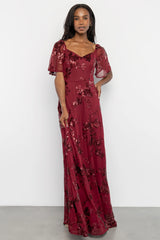 Karina Sequin Maxi Dress | Wine