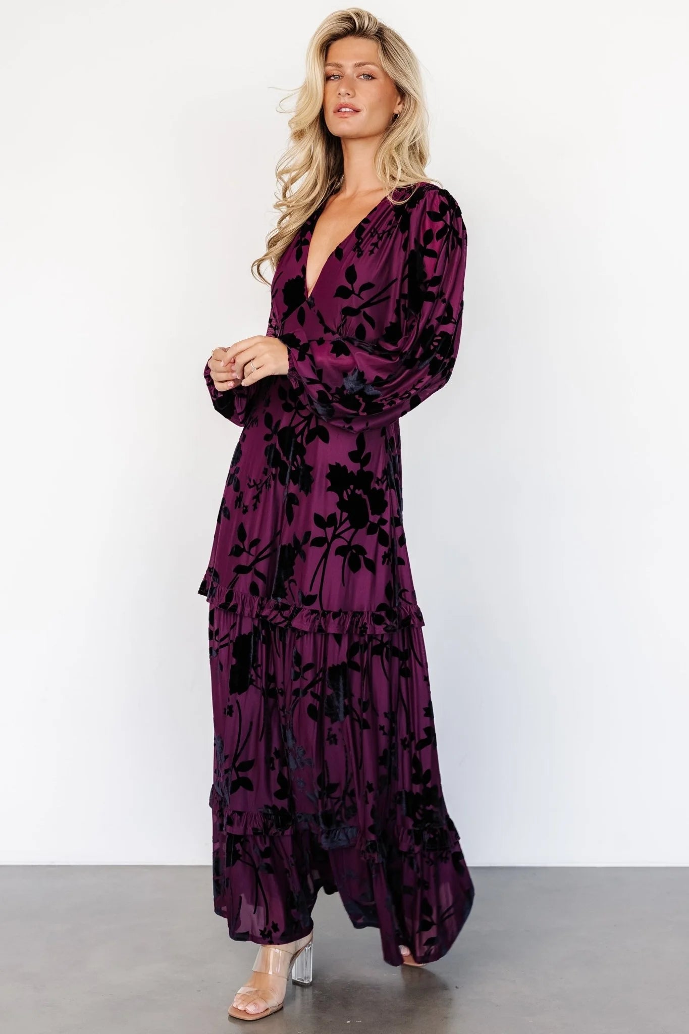 Liana Velvet Embossed Maxi Dress | Mulberry