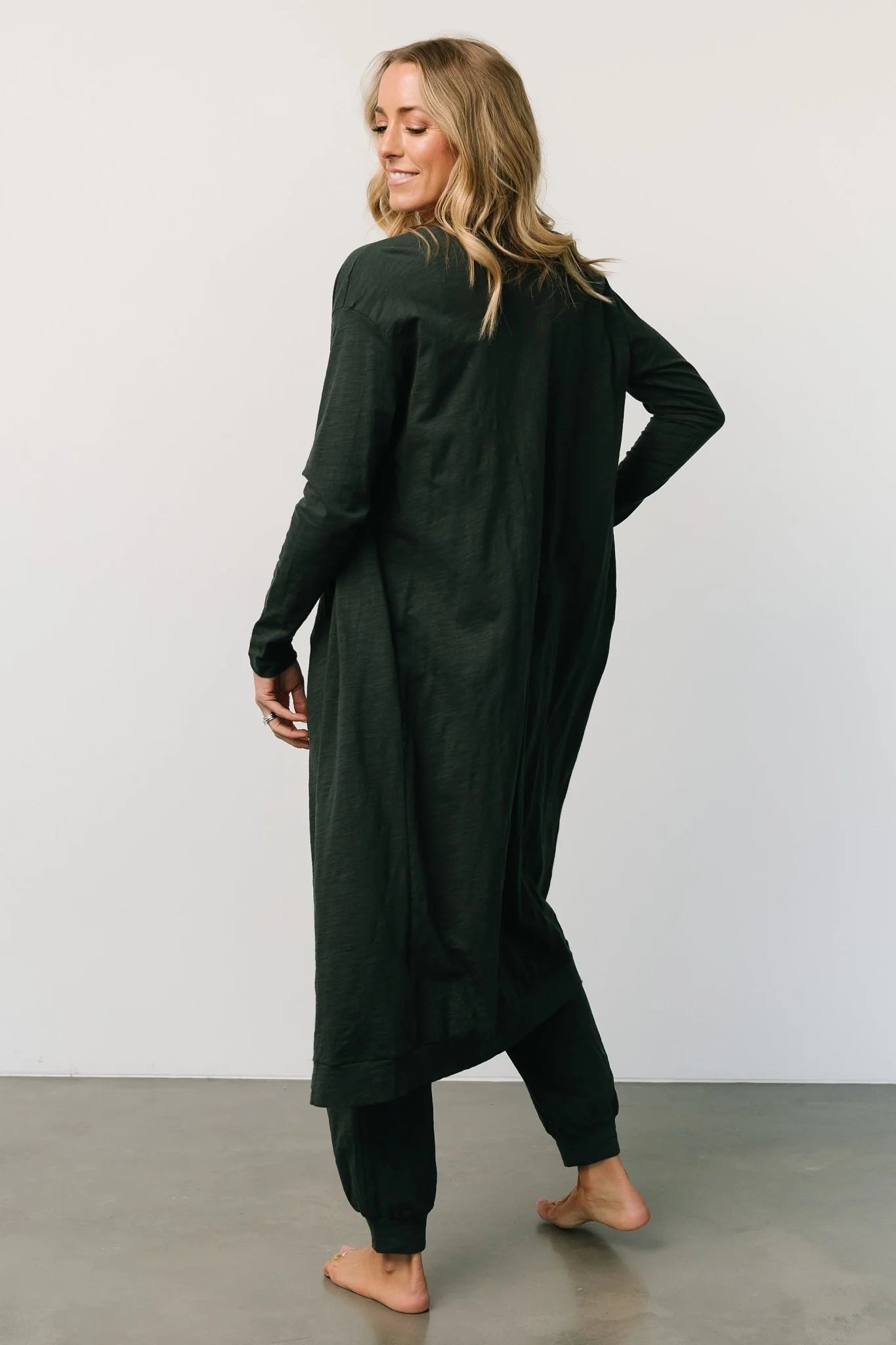 Janae Jumpsuit + Cardigan Set | Dark Green
