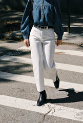 Bentley Straight Cropped Jeans - White