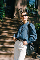 Bethany Denim Blouse - Indigo