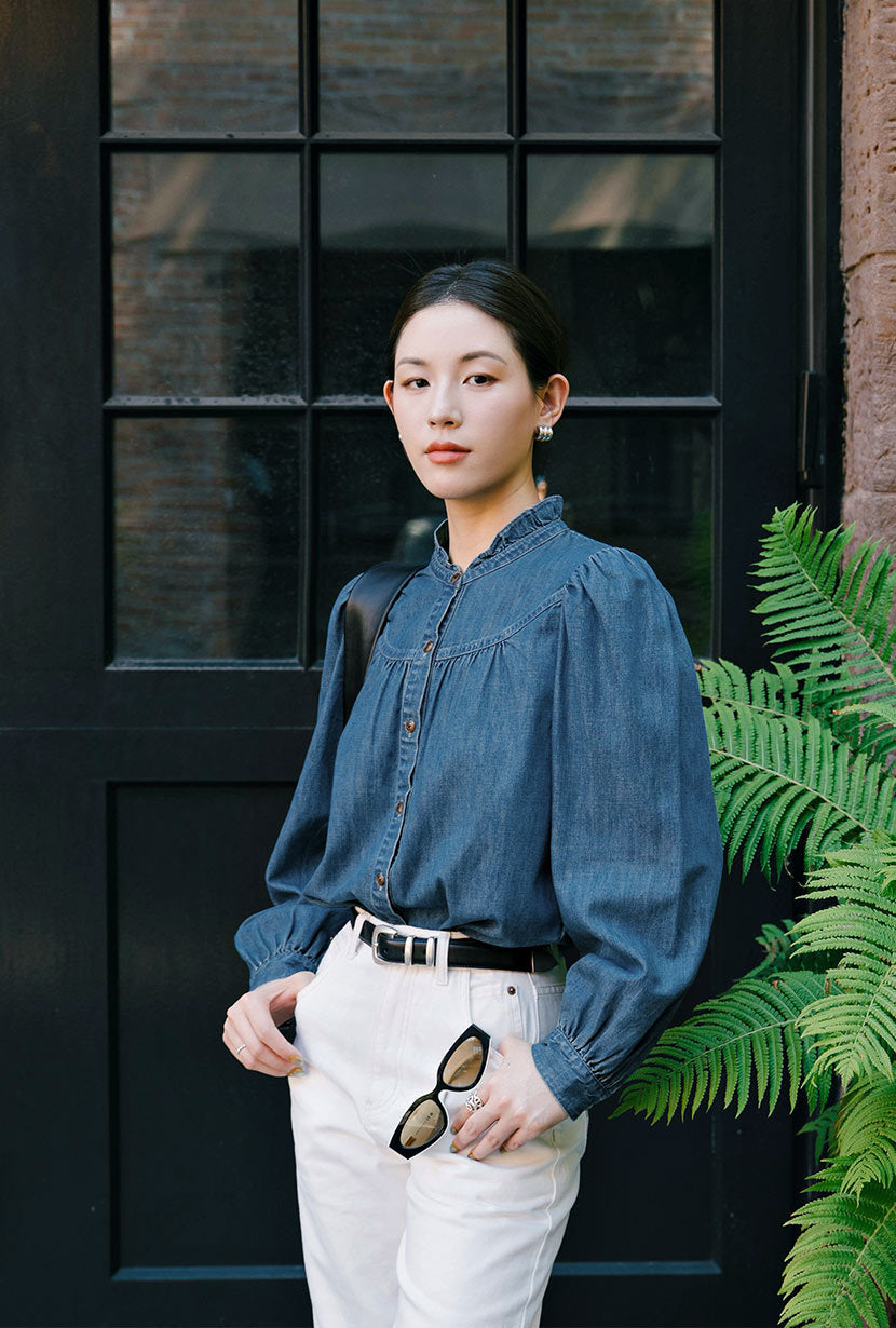 Bethany Denim Blouse - Indigo