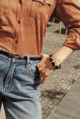 Black and Gold Bamboo Enamel Bangle