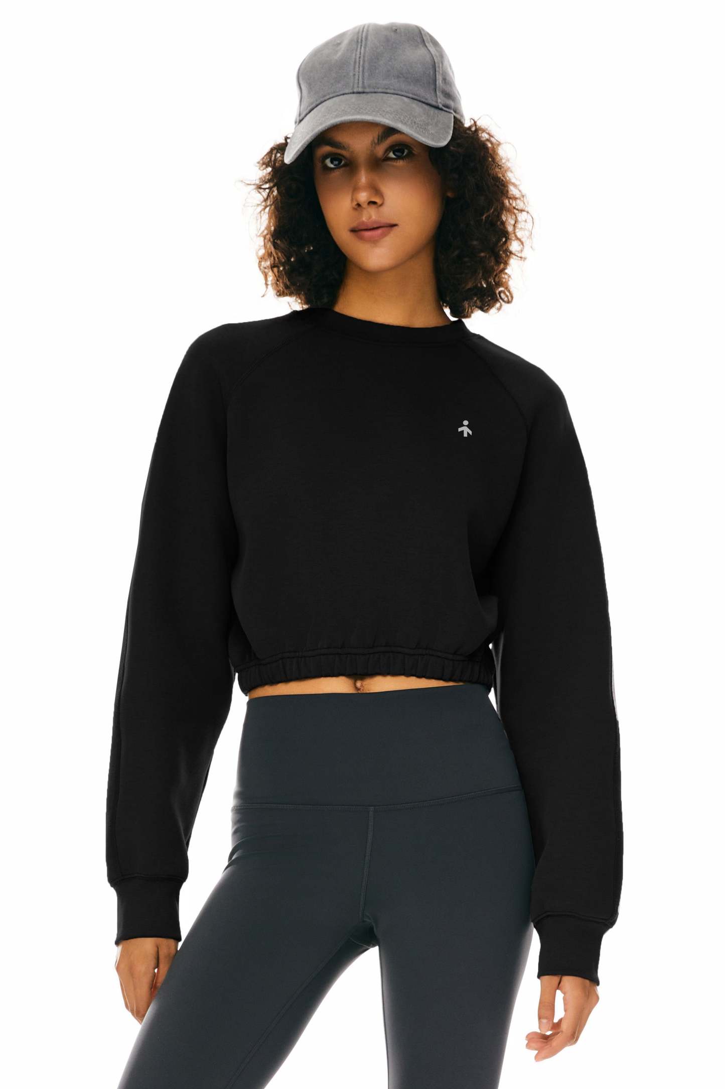Oversized Cropped Sweatshirt Long Sleeve