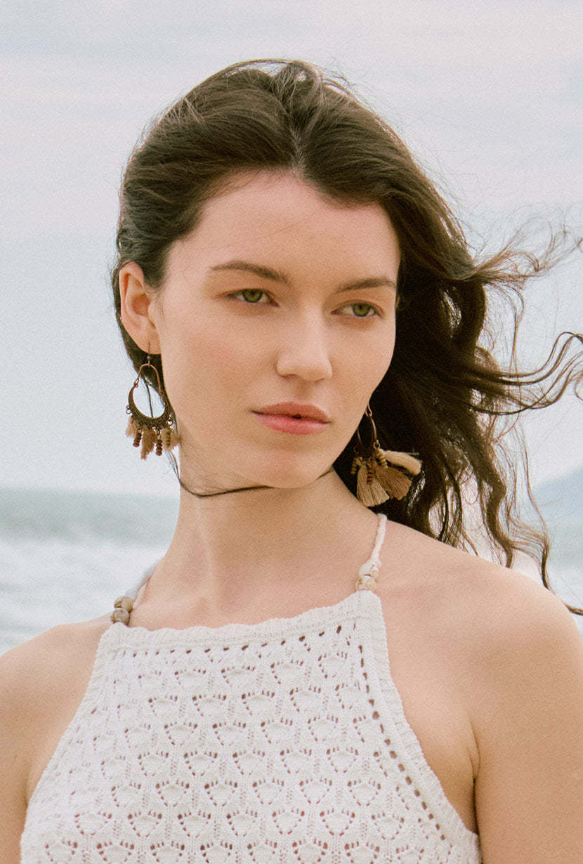 Boho Russet Tassel Dangling Earrings