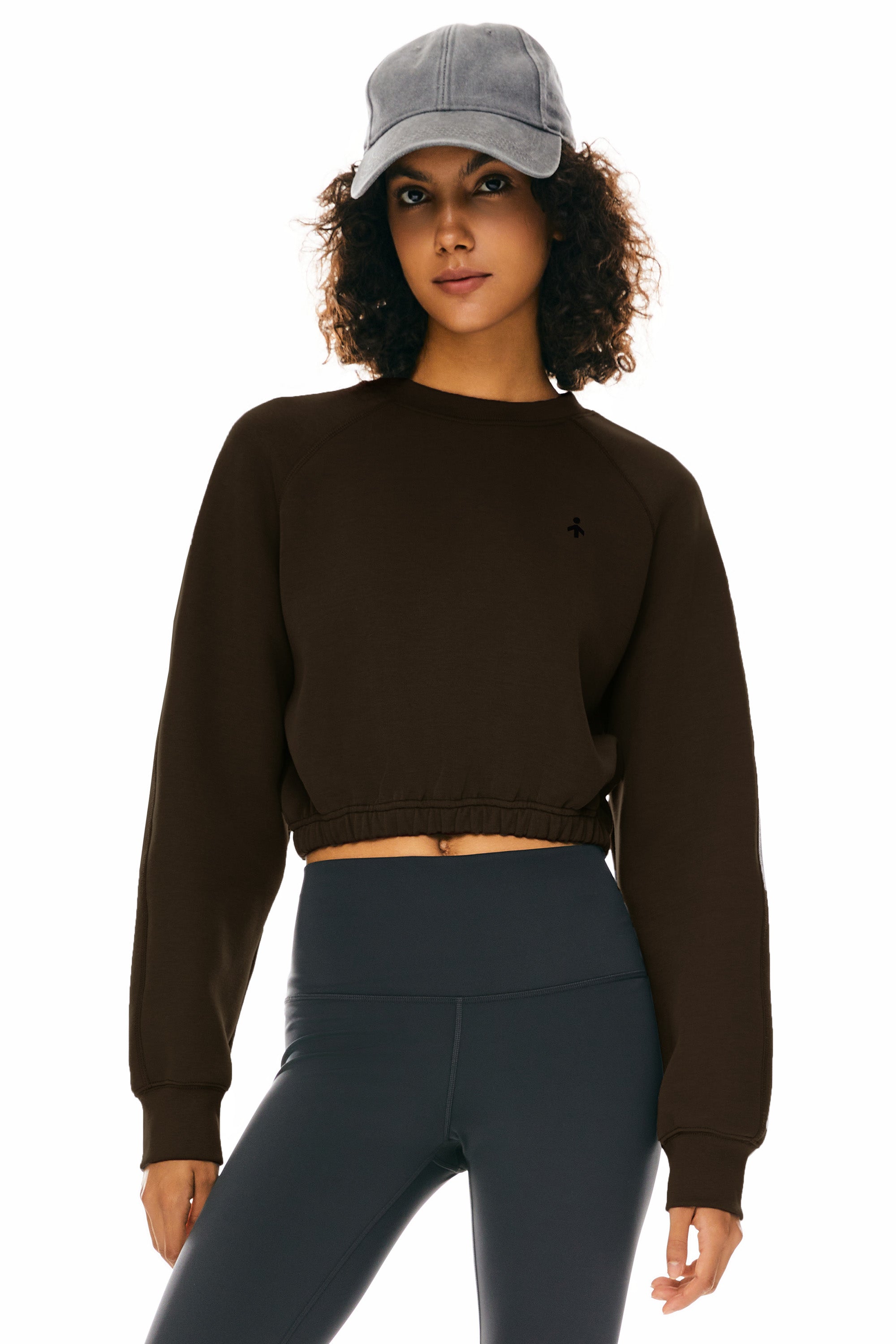 Oversized Cropped Sweatshirt Long Sleeve
