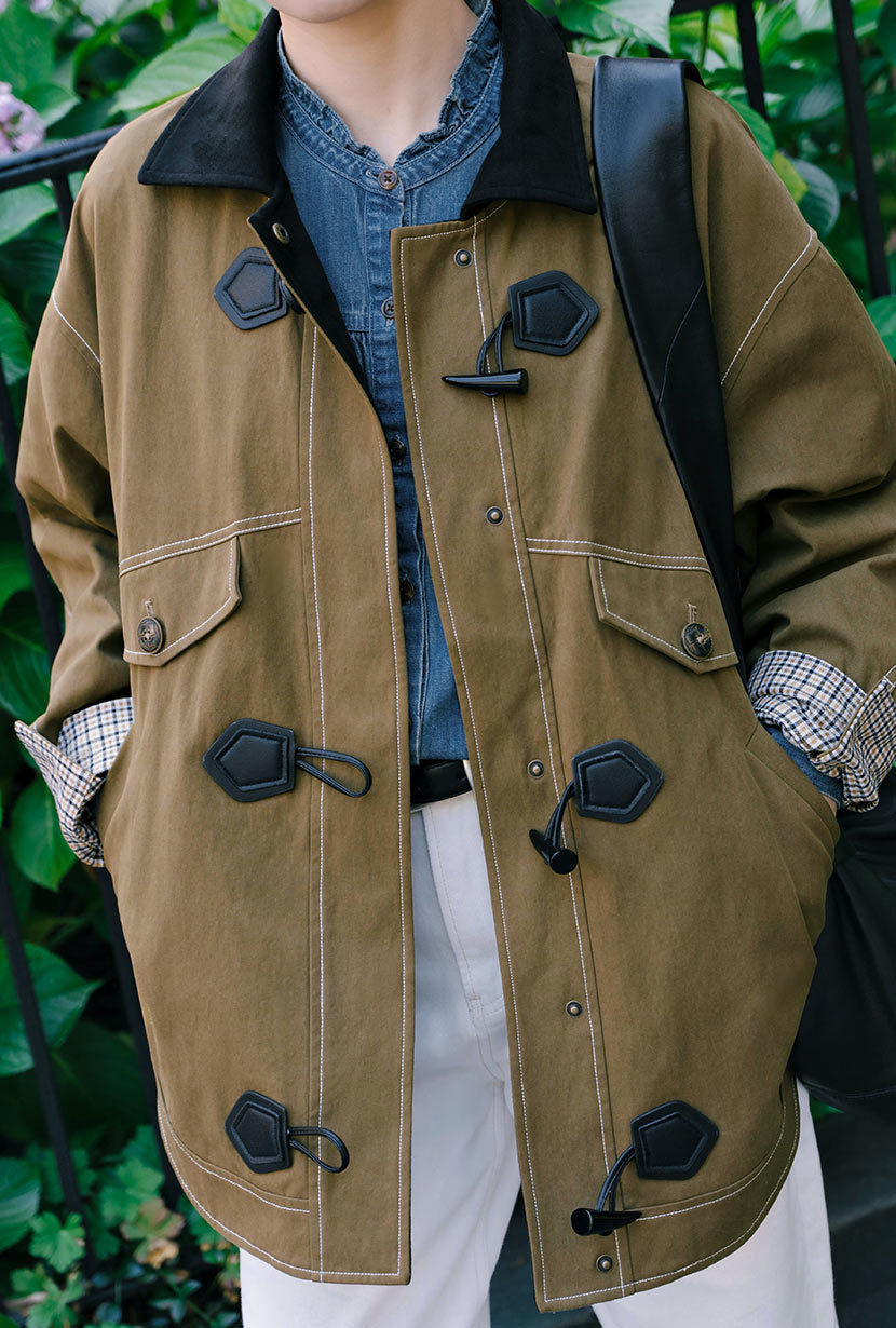Bryce Cotton Barn Jacket - Olive Brown