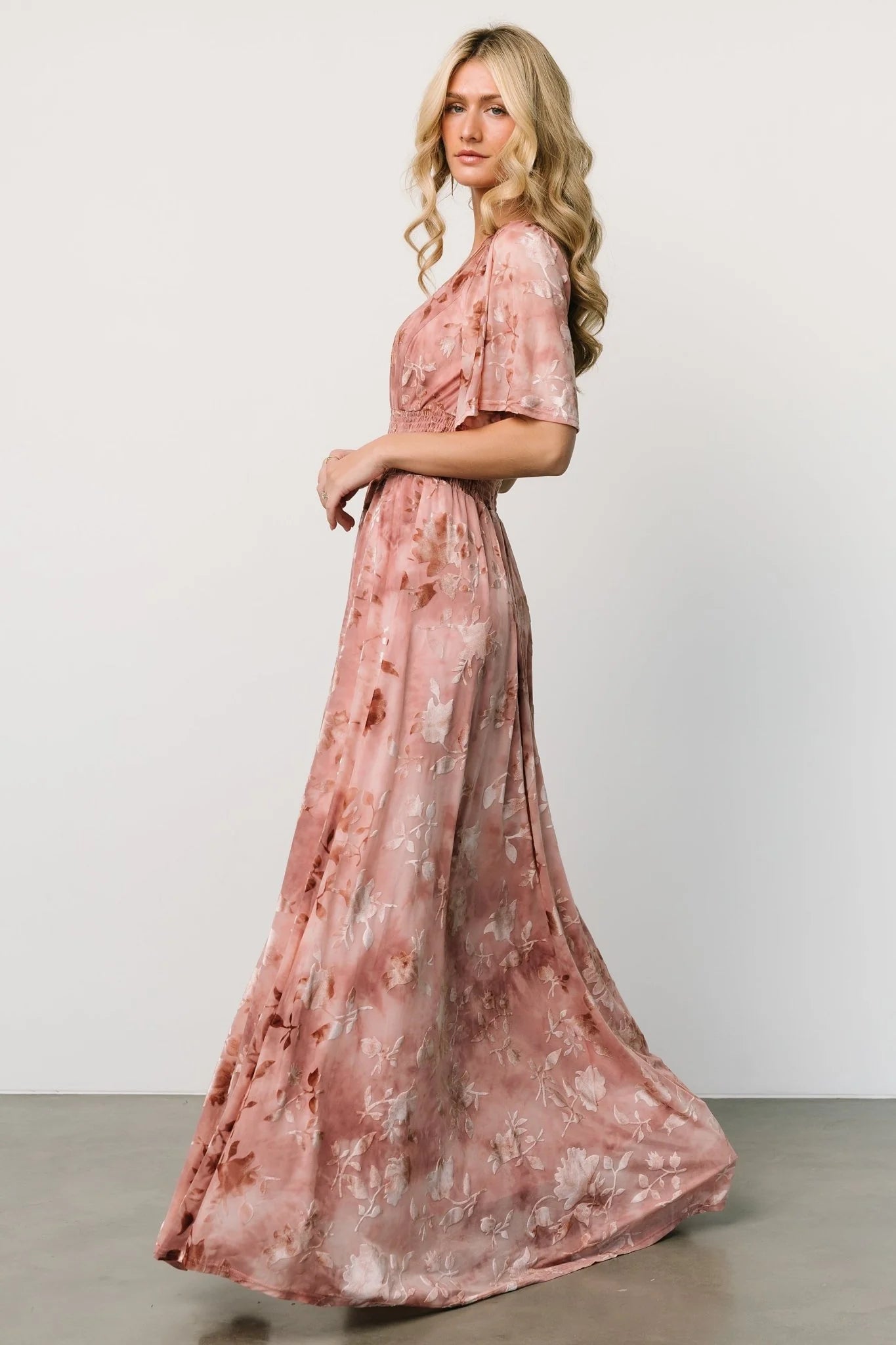 Veronica Velvet Maxi Dress | Blush