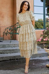 Pia Tiered Midi Dress | Light Sage Floral