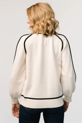 Harrington Sweater | Cream + Black