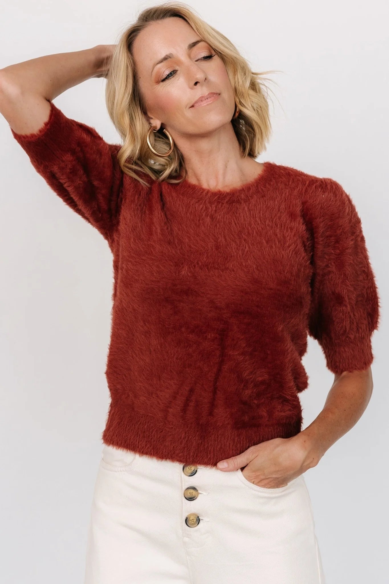 Vail Sweater Top | Brick