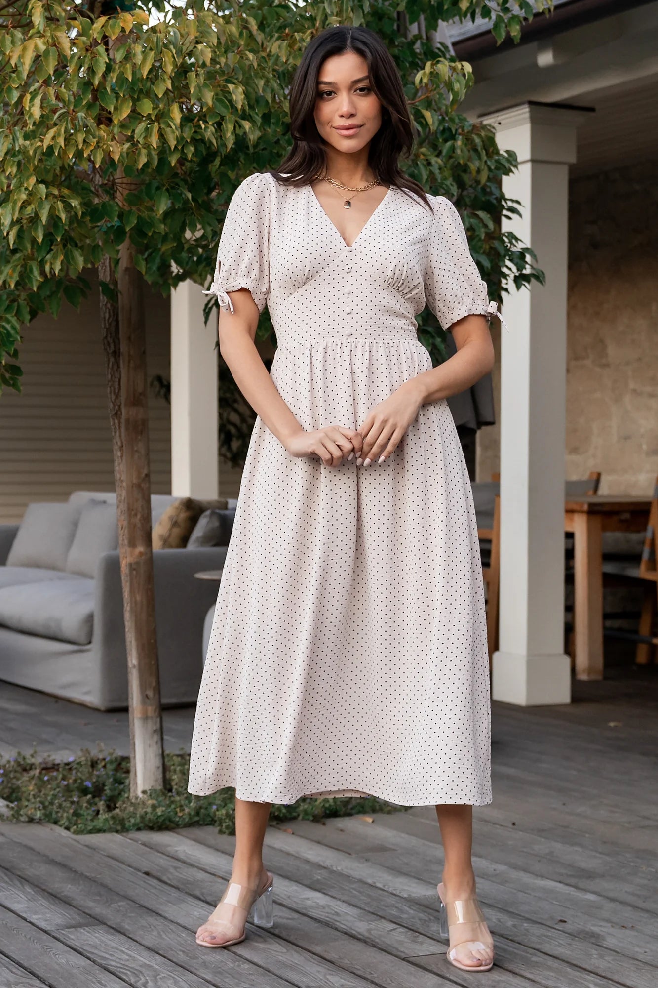 Millar Midi Dress | Natural + Black