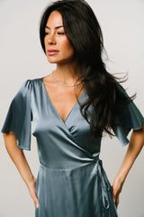 Fabric Swatch - Vara Satin | Dusty Blue