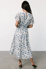 Laurel Midi Dress | Off-White + Blue Floral