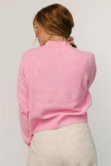 Bronson Mock Neck Sweater | Pink