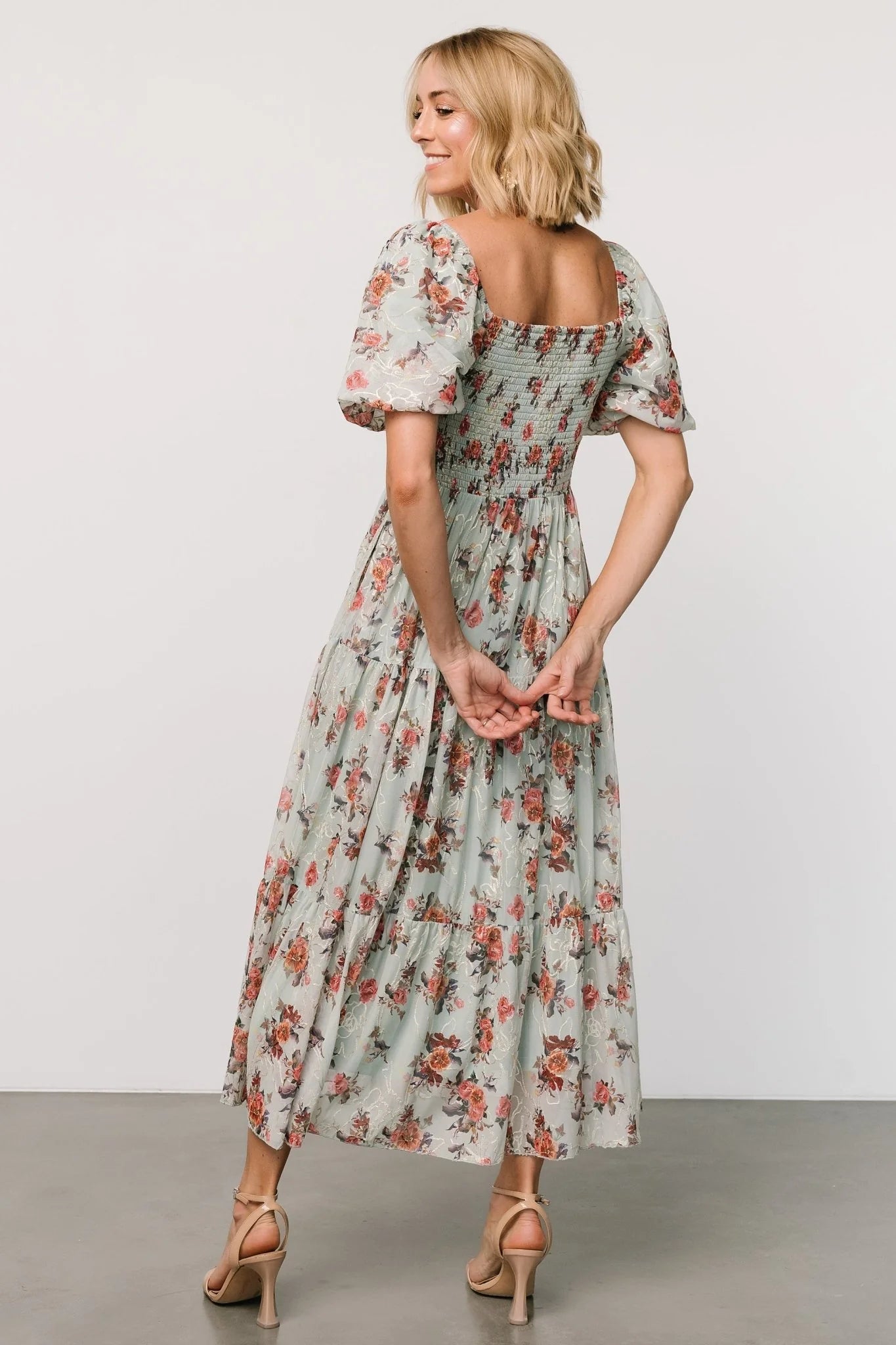 Annabeth Midi Dress | Eucalyptus Floral