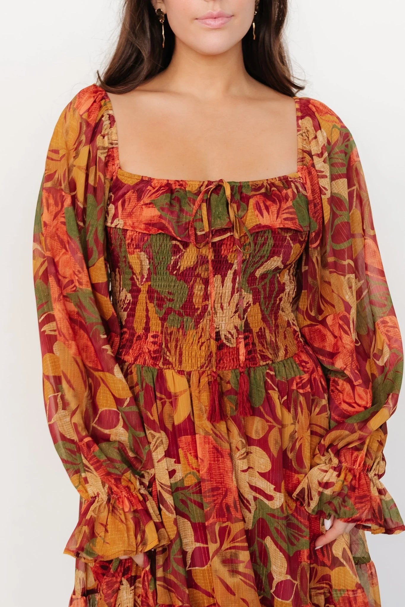 Isadora Tiered Dress | Rust Multi Floral