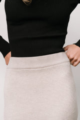 Carey Waffle Midi Skirt | Taupe