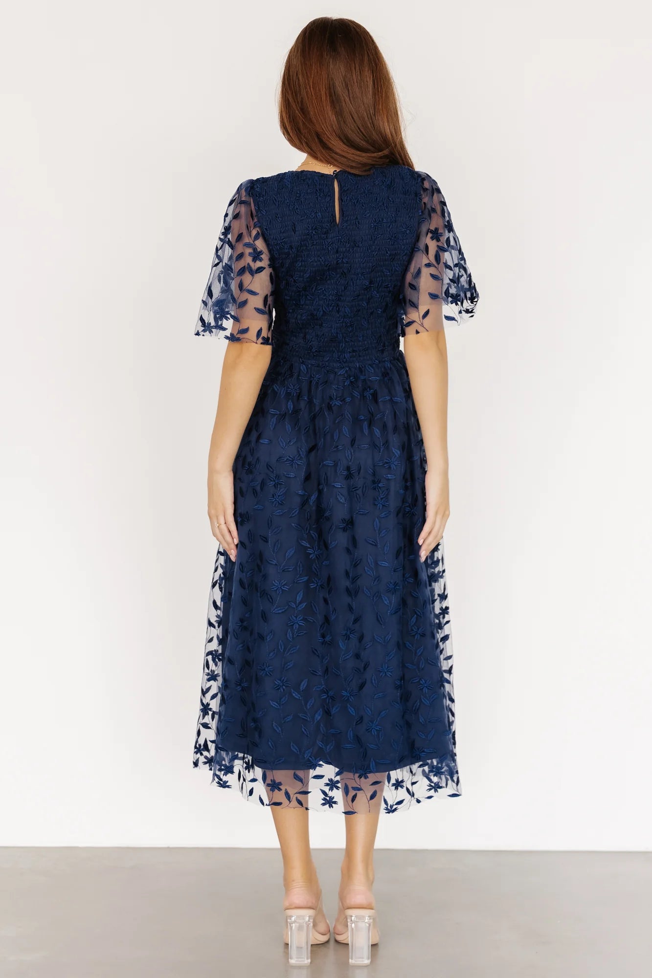 Kendra Embroidered Dress | Navy