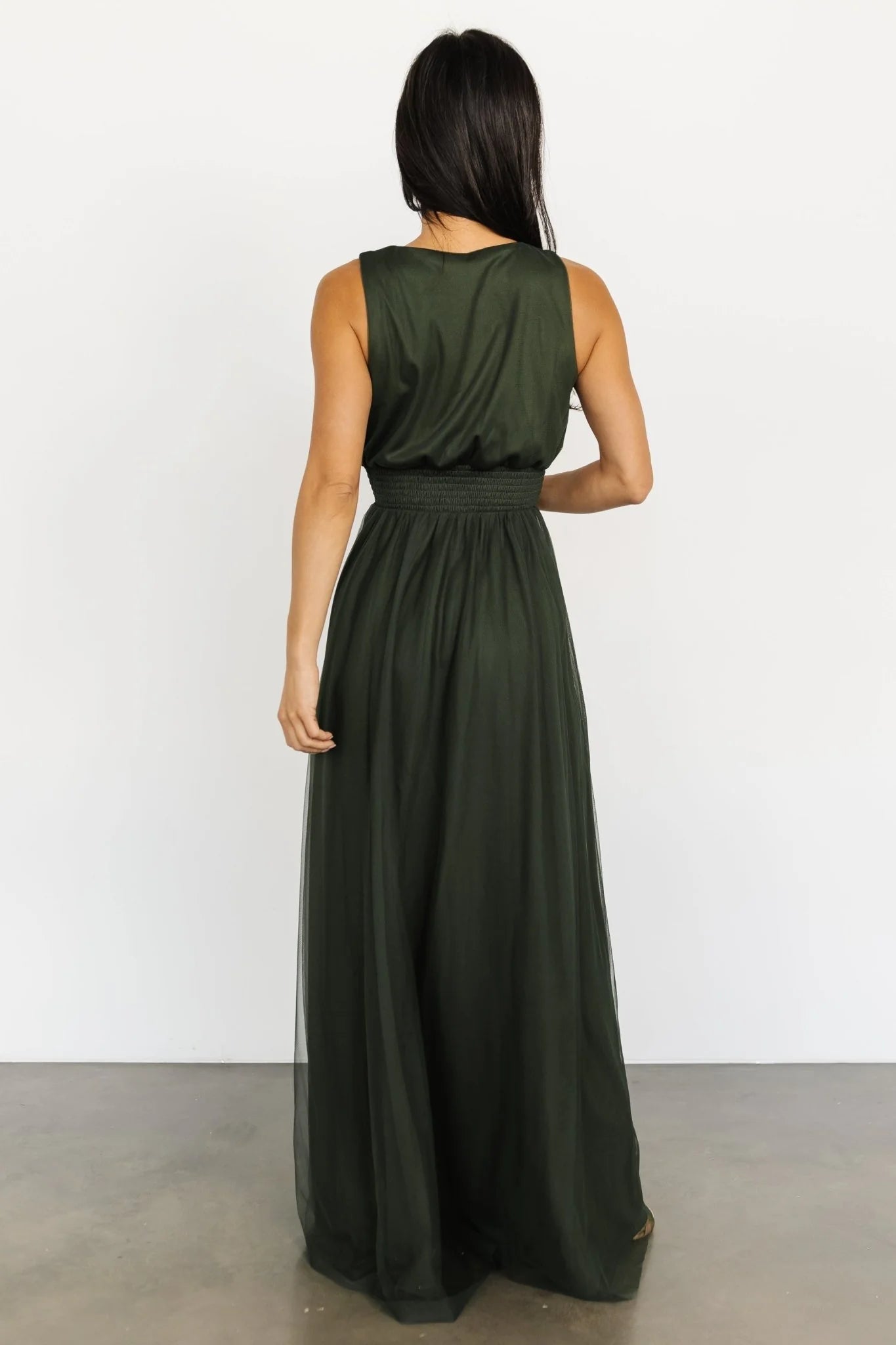 Kamila Tulle Maxi Dress | Juniper Green