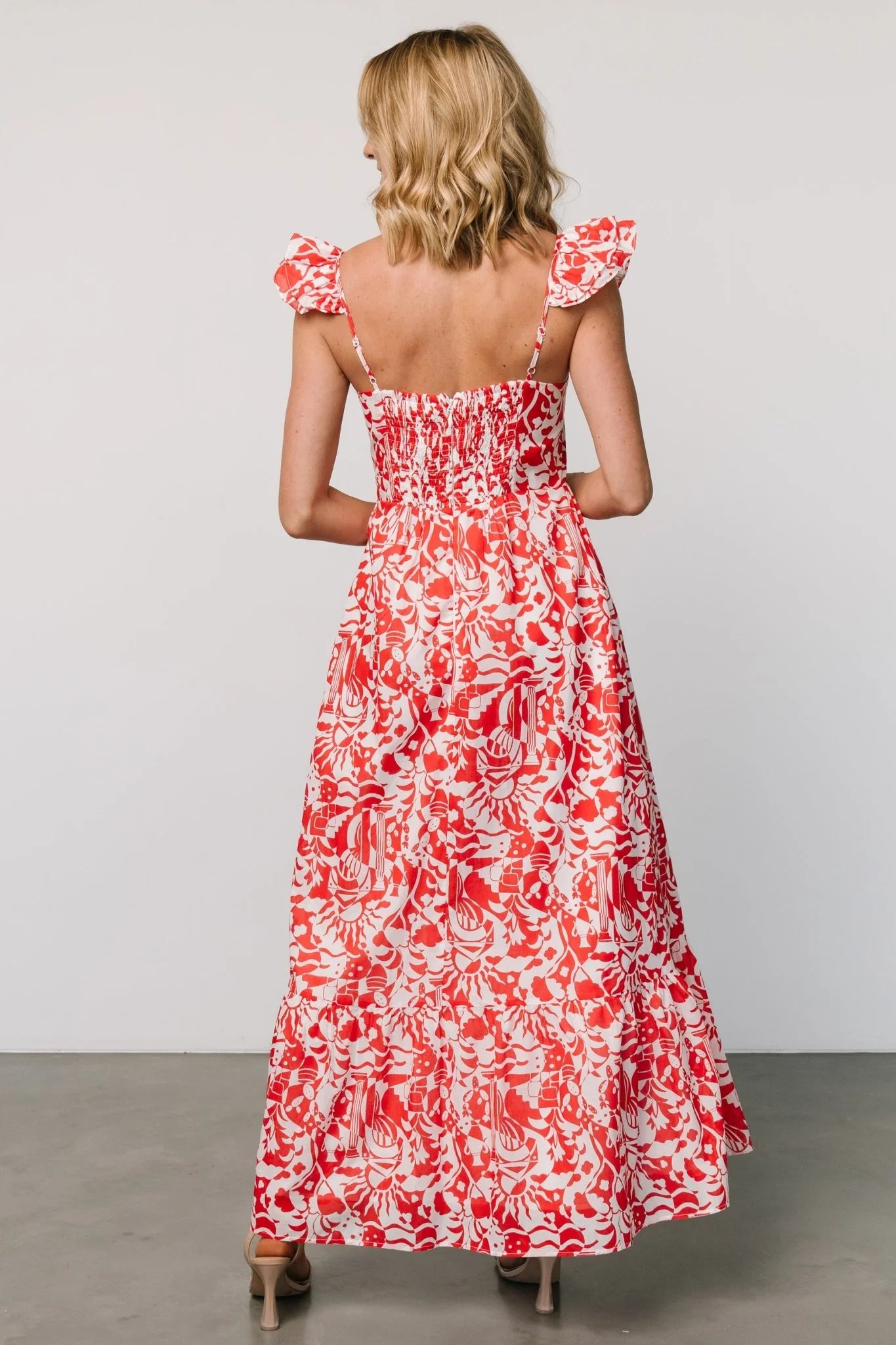 Renee Maxi Dress | White + Red