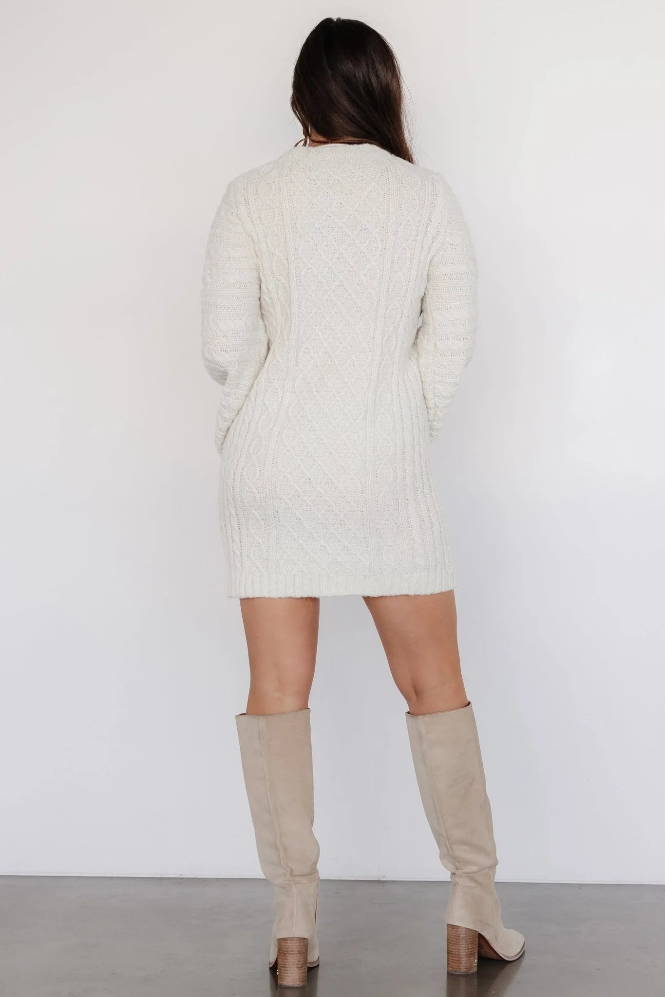Ellis Cable Knit Sweater Dress | Ivory