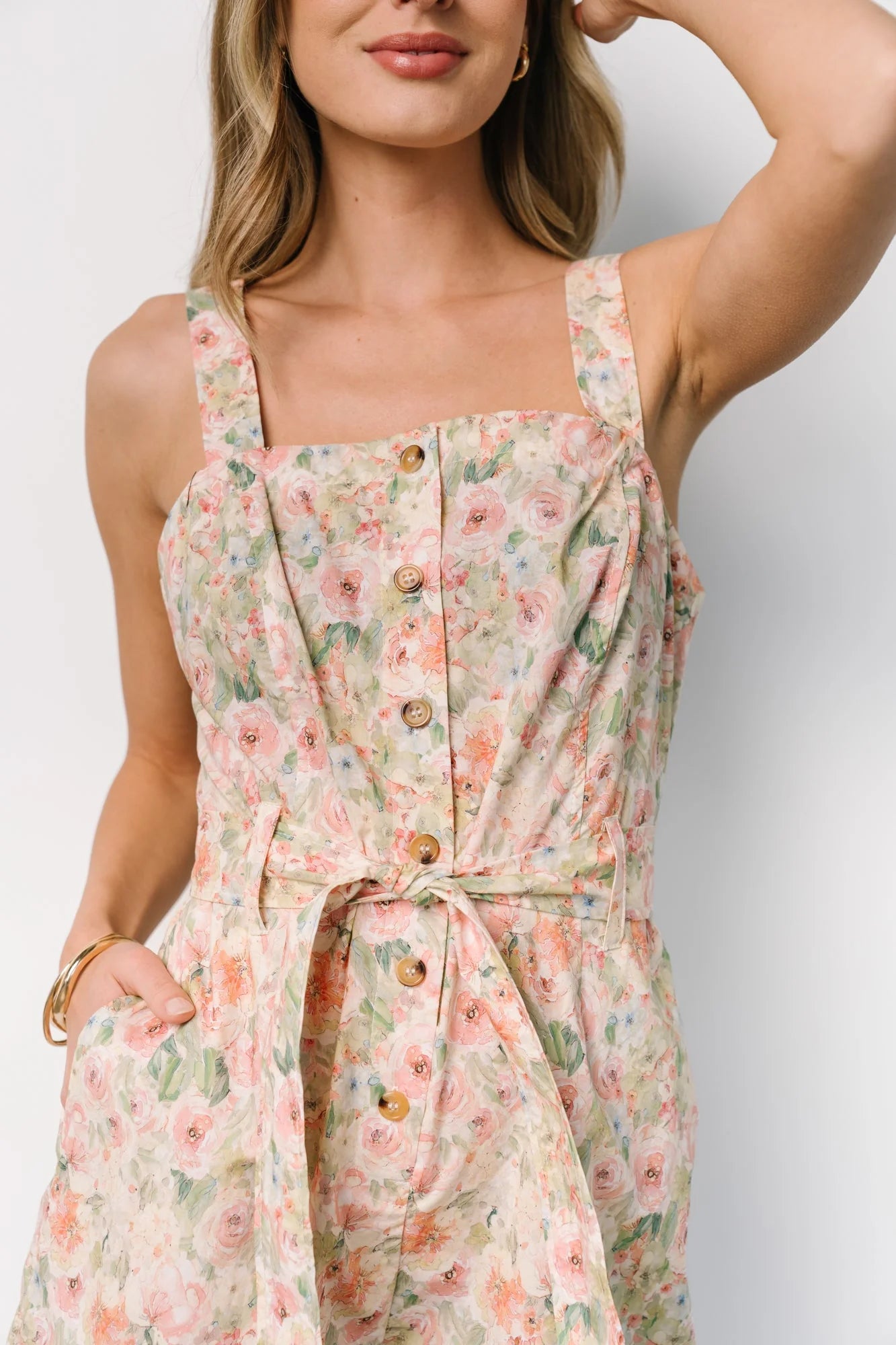 Jamie Romper | Green + Pink Floral