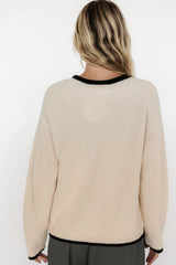Tiffany Knit Sweater | Cream + Black